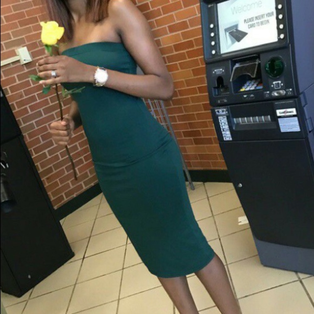Green tube dress